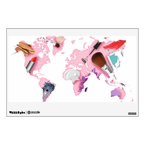 Pastel Comestics World Map Wall Decal