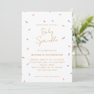 PASTEL CONFETTI BABY SPRINKLE MODERN MINIMAL | INVITATION