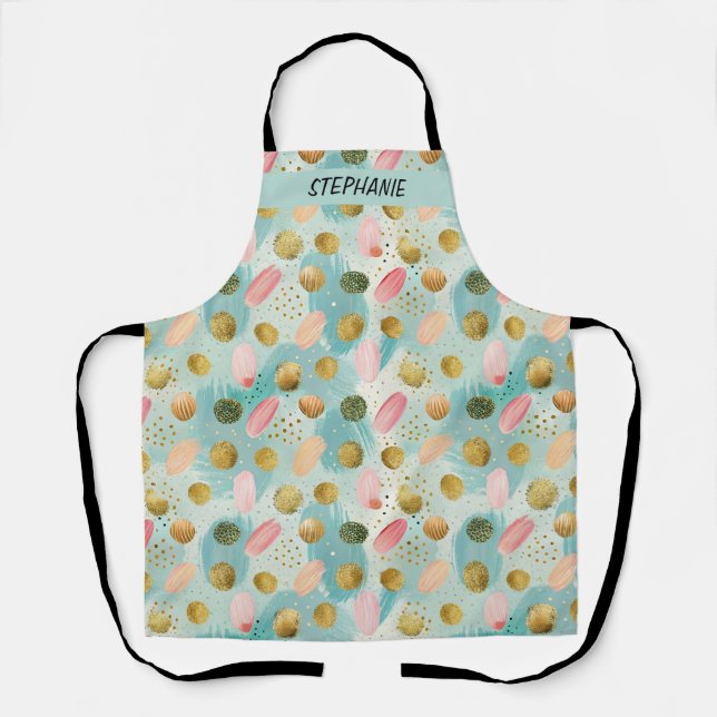Pastel Confetti Glitter Abstract Pattern (2) Apron (Front)