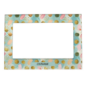 Pastel Confetti Glitter Abstract Pattern (2) Magnetic Frame