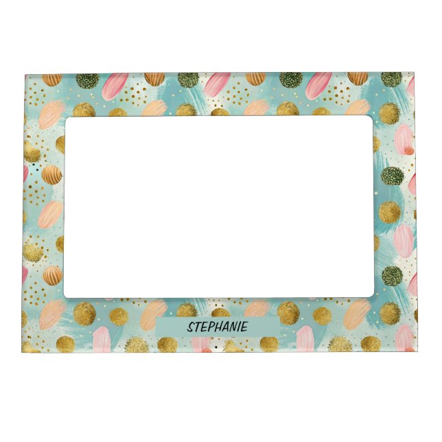 Pastel Confetti Glitter Abstract Pattern (2) Magnetic Frame (Front)