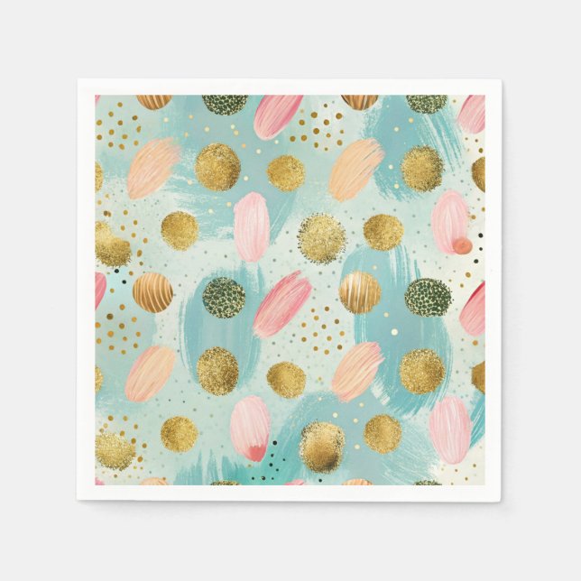 Pastel Confetti Glitter Abstract Pattern (2) Napkins (Front)