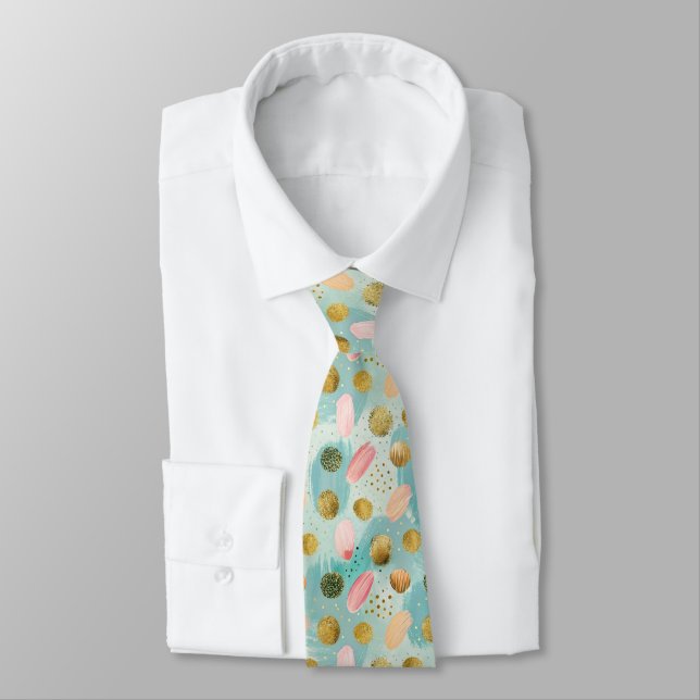 Pastel Confetti Glitter Abstract Pattern (2) Neck Tie (Tied)