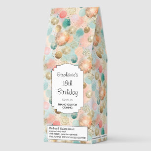 Pastel Confetti Glitter Abstract Pattern Roasted Coffee