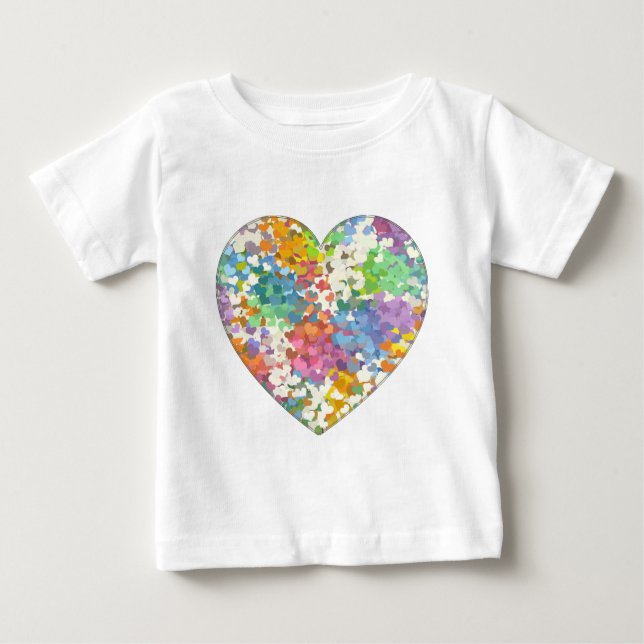 Pastel Confetti Hearts Baby T-Shirt (Front)