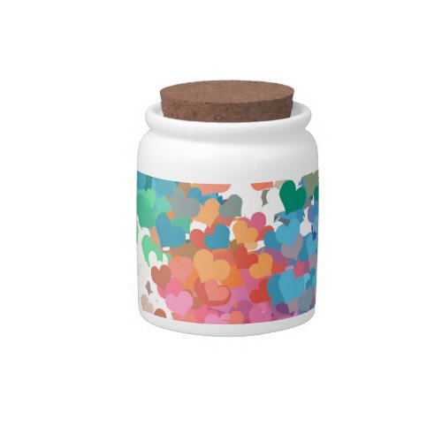 Pastel Confetti Hearts Candy Jar