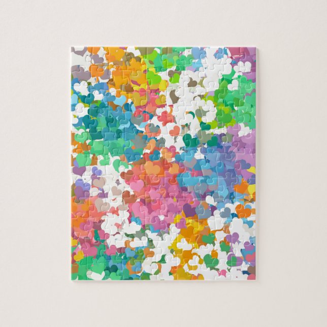 Pastel Confetti Hearts Jigsaw Puzzle (Vertical)