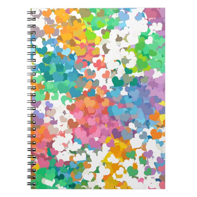 Pastel Confetti Hearts Notebook (Front)