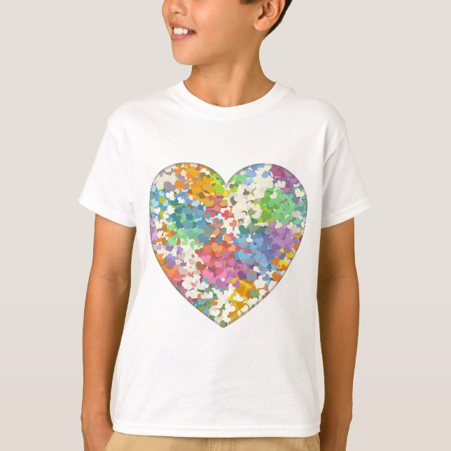 Pastel Confetti Hearts T-Shirt (Front)