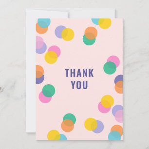 Pastel Confetti Kids Thank You Card