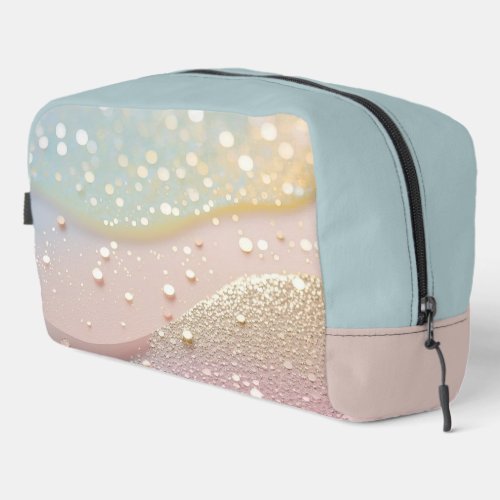 Pastel Confetti Pattern in Pink Gold and Blue Dopp Kit