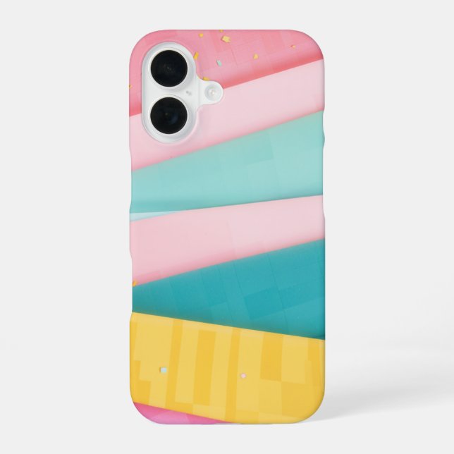 Pastel Confetti Stripes iPhone Case (Back)