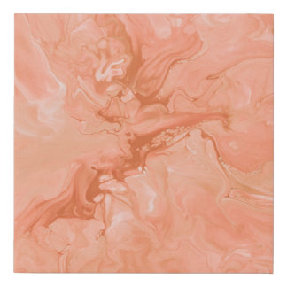 PASTEL CORAL ABSTRACT ILLUSTRATION FAUX CANVAS PRINT