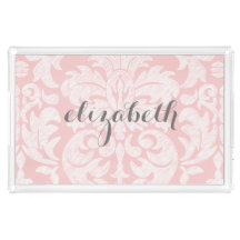 Pastel Coral and Gray Damask Suite for Women