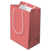 Pastel Coral and Gray Damask Suite for Women Medium Gift Bag (Back Angled)