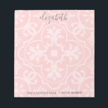 Pastel Coral and Gray Farmhouse Tile for Women Notepad<br><div class="desc">A beautiful peach and feminine design that is perfect for any girly girl or even a bride. If you need to move items around,  click on the design area to make changes.</div>