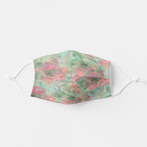Pastel Coral Blush Pink Mint Green Polygon Art Adult Cloth Face Mask