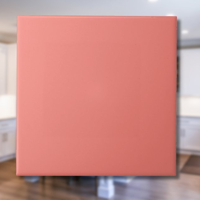 Pastel Coral Pink Solid Color | Classic | Elegant Ceramic Tile (Creator Uploaded)