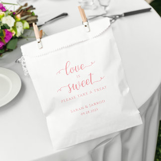 Pastel Coral Pink Sweet Treat Wedding Favor Bag