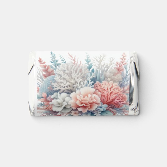Pastel Coral Reef- Beach Wedding- Hershey's Miniatures (Front)