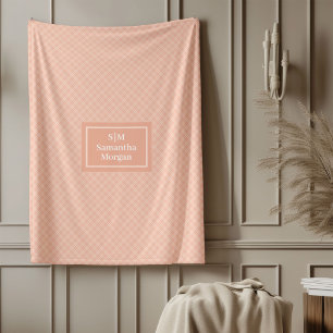 Pastel Coral Throw Minimalist Gift for Her Idea Fleece Blanket