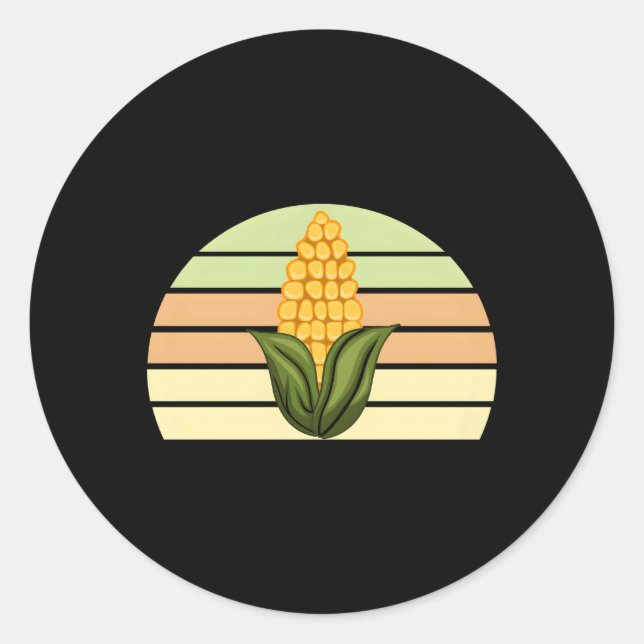Pastel Corn On The Cob Classic Round Sticker (Front)
