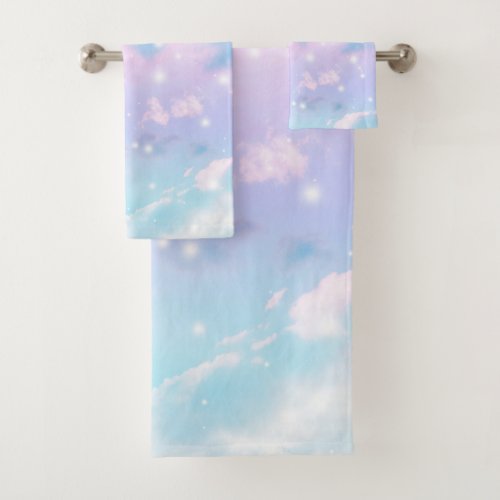 Pastel Cosmos Dream 4 Bath Towel Set