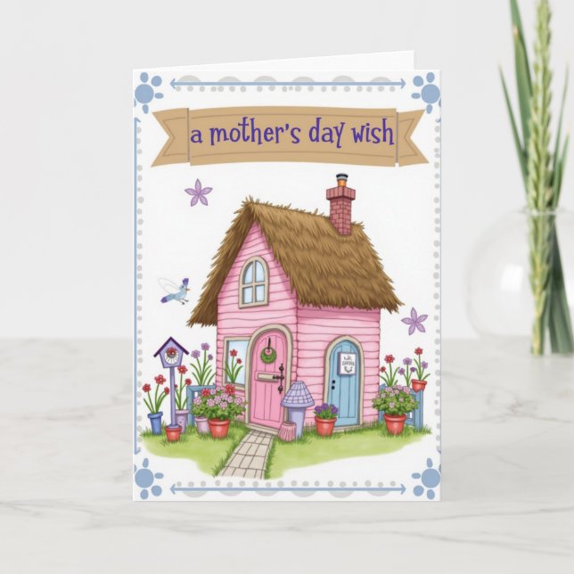 Pastel Cottage Mothers Day Card (Front)