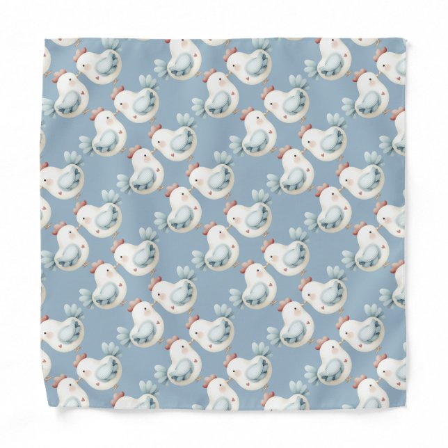 Pastel Cottagecore Chicken Bandana (Front)
