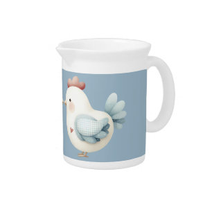 Pastel Cottagecore Chicken Beverage Pitcher
