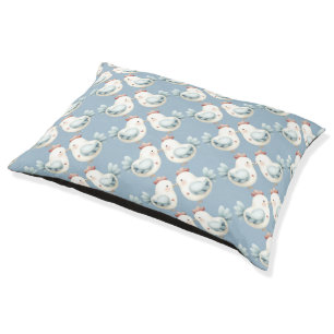 Pastel Cottagecore Chicken Dog Bed