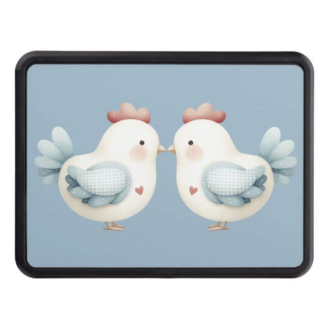 Pastel Cottagecore Chicken Hitch Cover (Front)
