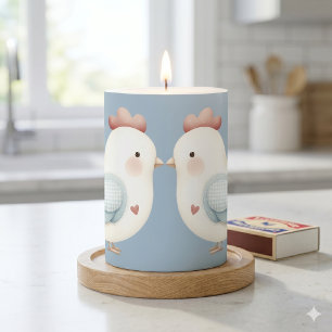 Pastel Cottagecore Chicken Pillar Candle
