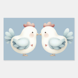 Pastel Cottagecore Chicken Rectangular Sticker