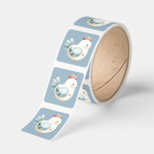 Pastel Cottagecore Chicken Square Sticker