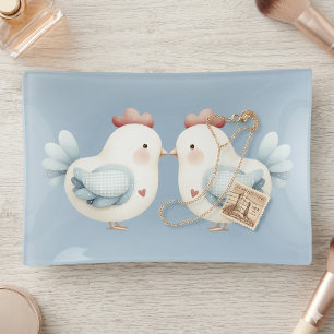 Pastel Cottagecore Chicken Trinket Tray
