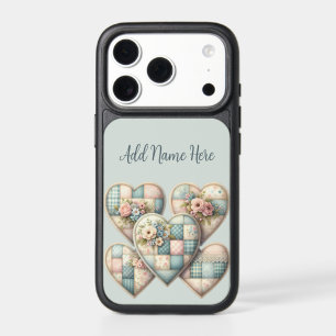 Pastel Cottagecore Patchwork Hearts iPhone 17 Pro Case