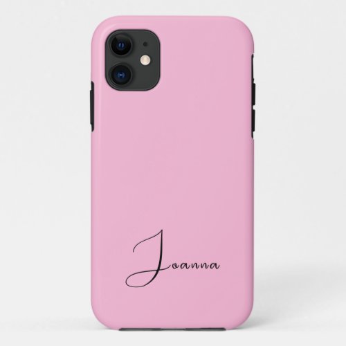 Pastel Cotton Candy Solid Color  Minimalist Name iPhone 11 Case