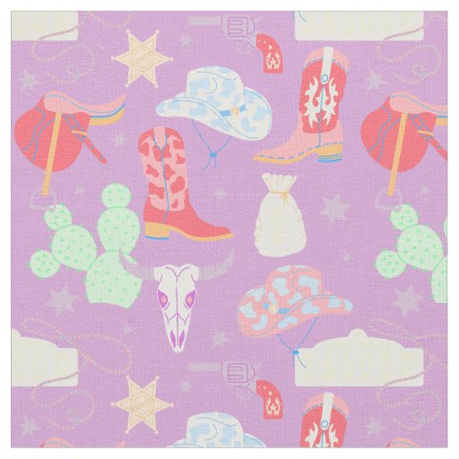pastel cowgirl wild west saloon fabric