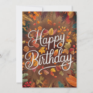 Pastel Cozy Wish Autumn Fall Happy Birthday Card