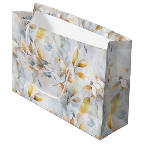Pastel Cream Floral Abstract Large Gift Bag