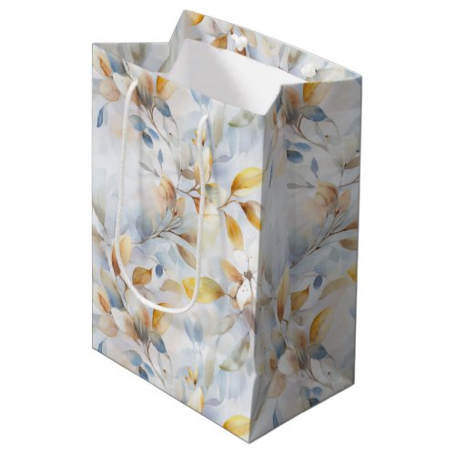 Pastel Cream Floral Abstract Medium Gift Bag