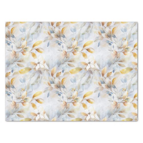 Pastel Cream Floral Abstract Tissue Paper