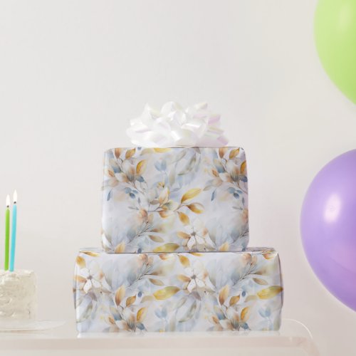 Pastel Cream Floral Abstract Wrapping Paper