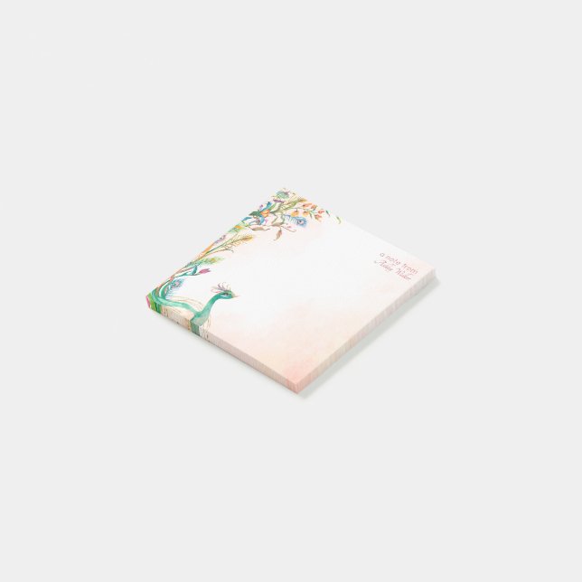 Pastel cream floral peacock template notes (Angled)