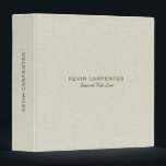 Pastel Cream Natural Linen Texture 3 Ring Binder<br><div class="desc">Elegant pale cream linen texture print with customizable white text. Simple,  elegant,  organic look.</div>