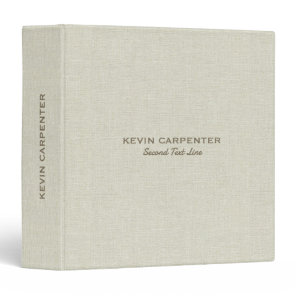 Pastel Cream Natural Linen Texture 3 Ring Binder