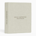 Pastel Cream Natural Linen Texture Mini Binder