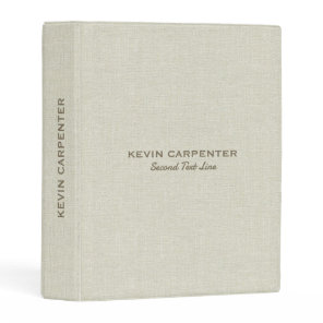 Pastel Cream Natural Linen Texture Mini Binder