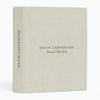 Pastel Cream Natural Linen Texture Mini Binder